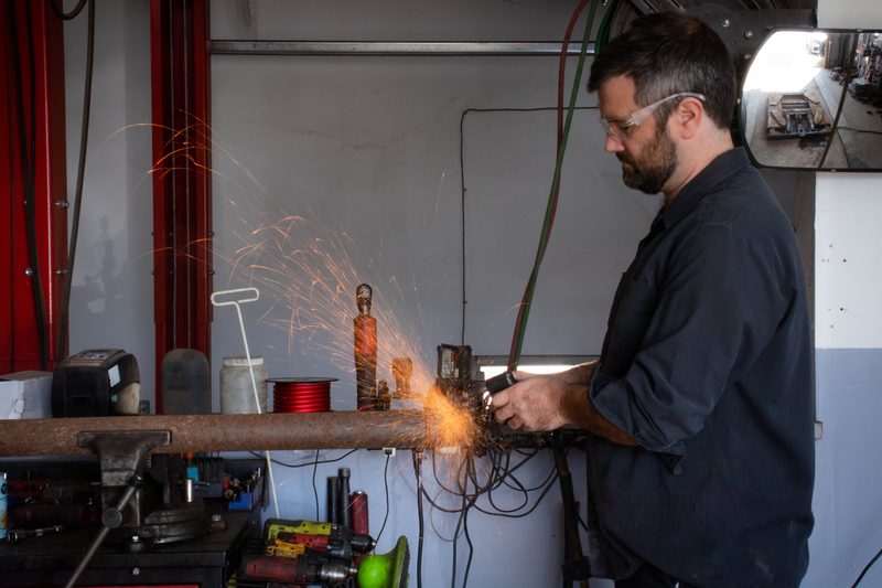 Grinding with sparks