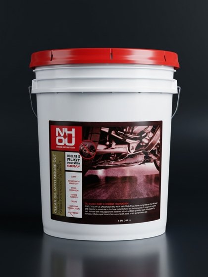 NHOU Clear Oil with Mouse-Out rust & rodent prevention pail