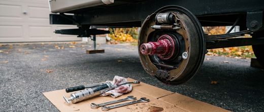 Trailer brake and wheel bearing service