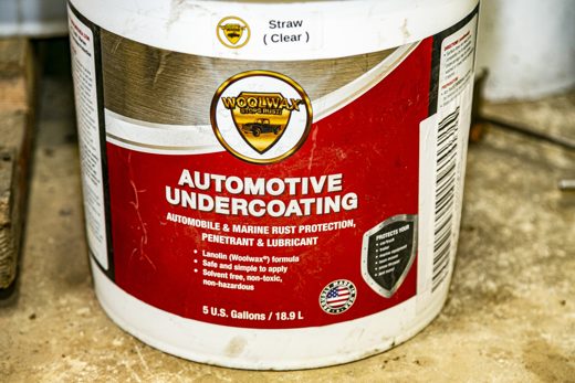 Woolwax automotive undercoating — the premium product used at Auto Solve
